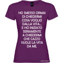 T-shirt personalizzata donna cosa voglio dalla vita colore viola