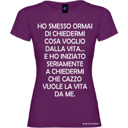 T-shirt personalizzata donna cosa voglio dalla vita colore viola