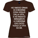T-shirt personalizzata donna cosa voglio dalla vita colore marrone