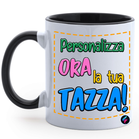 Tazza personalizzata mug manico colorato Ming nero