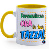 Tazza personalizzata mug manico colorato Ming giallo
