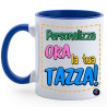Tazza personalizzata mug manico colorato Ming blu