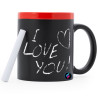 Tazza personalizzata lavagna bicolore con gesso scritte e disegni