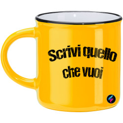 Tazza in ceramica personalizzata mug con manico rotondo jack colore giallo