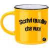 Tazza in ceramica personalizzata mug con manico rotondo jack colore giallo