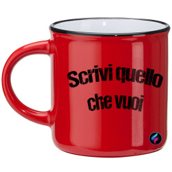 Tazza in ceramica personalizzata mug con manico rotondo jack colore rosso