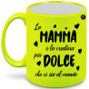 Tazza personalizzata fluorescente fluo mamma colore giallo fluorescente