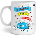 Tazza personalizzata in ceramica papà sei il mio super eroe