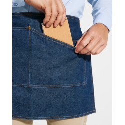 Grembiule corto personalizzato da cucina in jeans Costa colore blu