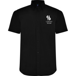 Camicia personalizzata con logo Afos manica corta e taschino colore nero