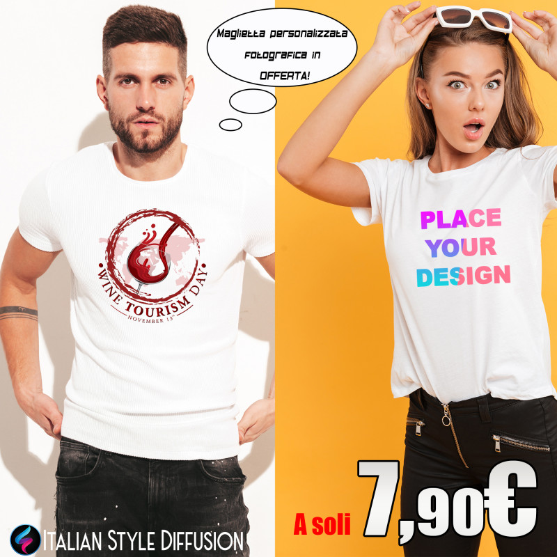 T-shirt personalizzata uomo donna fotografica promozione 7,90€