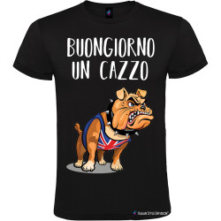 T-shirt personalizzata Buongiorno un cazzo Bulldog colore nero