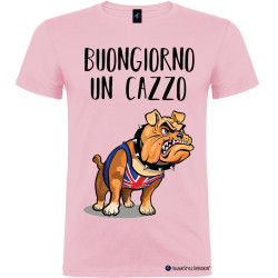 T-shirt personalizzata Buongiorno un cazzo Bulldog colore rosa