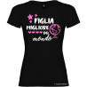 T-shirt personalizzata donna Figlia migliore del mondo colore nero