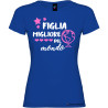 T-shirt personalizzata donna Figlia migliore del mondo colore blu royal