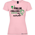 T-shirt personalizzata donna Figlia migliore del mondo colore rosa