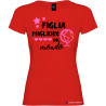 T-shirt personalizzata donna Figlia migliore del mondo colore rosso