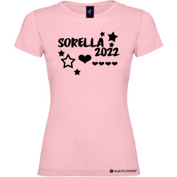 Maglietta personalizzata donna per la Sorella con anno colore rosa