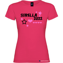 Maglietta personalizzata donna per la Sorella con anno colore rosa fucsia