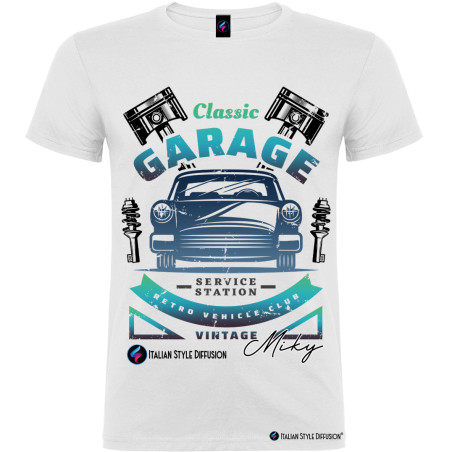 Maglietta personalizzata classic garage vintage con il nome