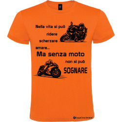 Maglietta personalizzata da uomo senza moto non si può sognare colore arancio