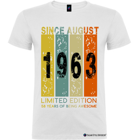 Maglietta personalizzata da uomo since august limited edition colore bianco