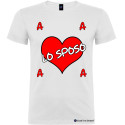 T-shirt personalizzata cuore con lo sposo matrimonio