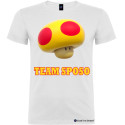 T-shirt “Team Sposo” Gamer – Maglietta Personalizzata Addio al Celibato con 4 Varianti fungo giallo