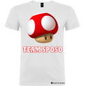 T-shirt personalizzata team sposo fungo rosso super mario matrimonio