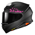 Adesivi personalizzati caschi moto rosa fluorescente