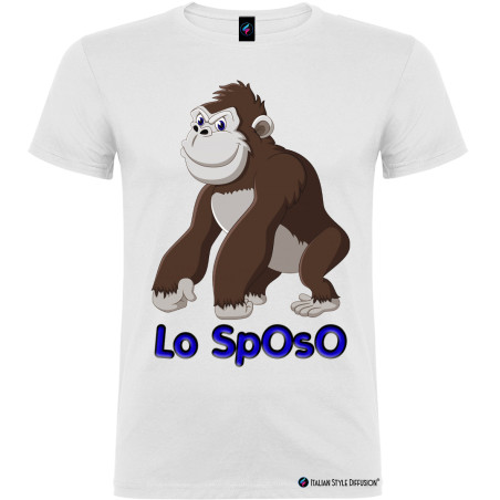 T-shirt “Lo Sposo” Gorilla Divertente – Maglietta Personalizzata Addio al Celibato Team Sposo