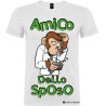 T-shirt personalizzata scimmia affarista addio al celibato sposo