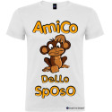 T-shirt personalizzata scimmia che gratta addio al celibato amico sposo