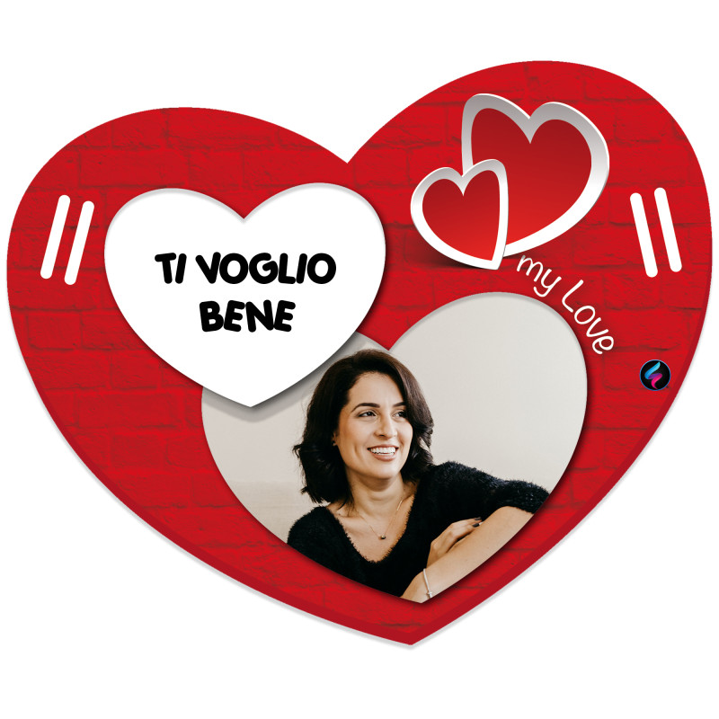 Sotto piatto in feltro personalizzato cucina a cuore con foto