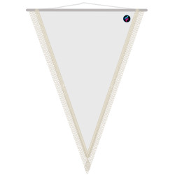 Gagliardetto triangolare 15 x 10 cm colore bianco