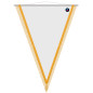 Gagliardetto triangolare 15 x 10 cm colore bianco oro argento