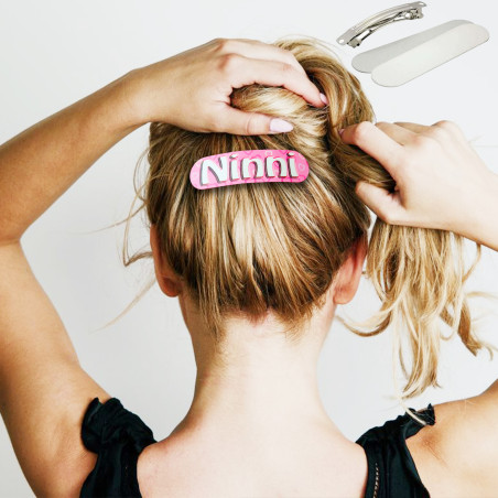 Fermacapelli personalizzato fermaglio 96 x 20 mm clips capelli nome logo