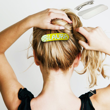 Fermacapelli personalizzato fermaglio clips capelli 76 x 20 mm