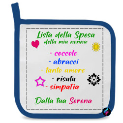 Presina personalizzata da forno lista della spesa colore blu