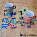 Set sottobicchieri per tazzine personalizzati Puzzle