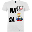 T-shirt personalizzata simpatica dialetto veneto ma va cagare colore bianco