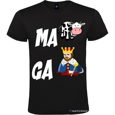 T-shirt personalizzata simpatica dialetto veneto ma va cagare colore nero