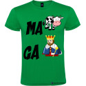 T-shirt personalizzata simpatica dialetto veneto ma va cagare colore verde