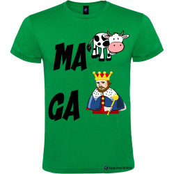T-shirt personalizzata simpatica dialetto veneto ma va cagare colore verde