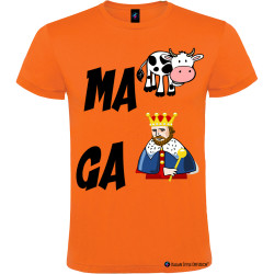 T-shirt personalizzata simpatica dialetto veneto ma va cagare colore arancio