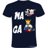 T-shirt personalizzata simpatica dialetto veneto ma va cagare colore blu navy