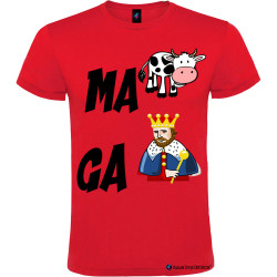 T-shirt personalizzata simpatica dialetto veneto ma va cagare colore rosso