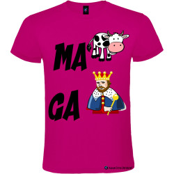 T-shirt personalizzata simpatica dialetto veneto ma va cagare colore rosa fucsia