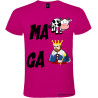 T-shirt personalizzata simpatica dialetto veneto ma va cagare colore rosa fucsia
