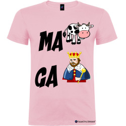 T-shirt personalizzata simpatica dialetto veneto ma va cagare colore rosa
